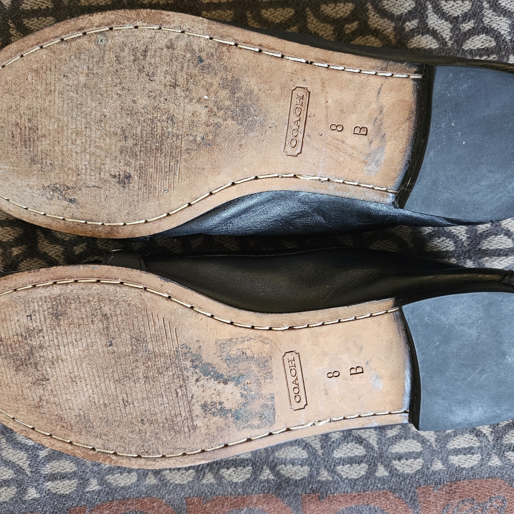 Coach Black Leather Loafers for Women - Picture 4 of 6